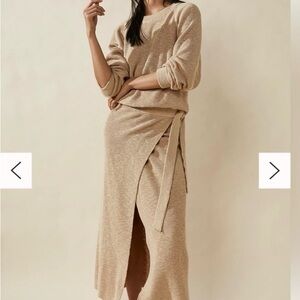 Free People “can’t keep my eyes off you” red sweater set with wrap skirt